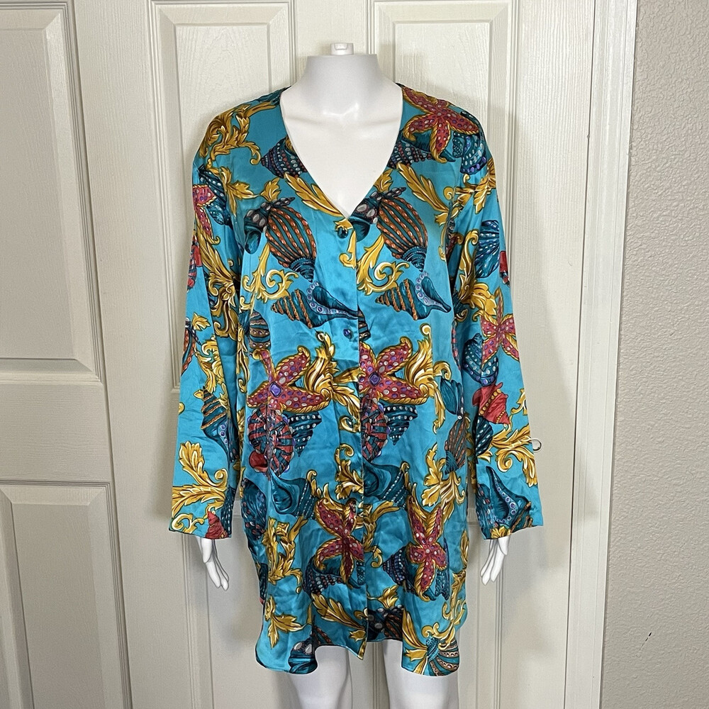 Victoria's Secret Chain Rope Tassel Silk Night Tunic Lagen Gold Label Vintage